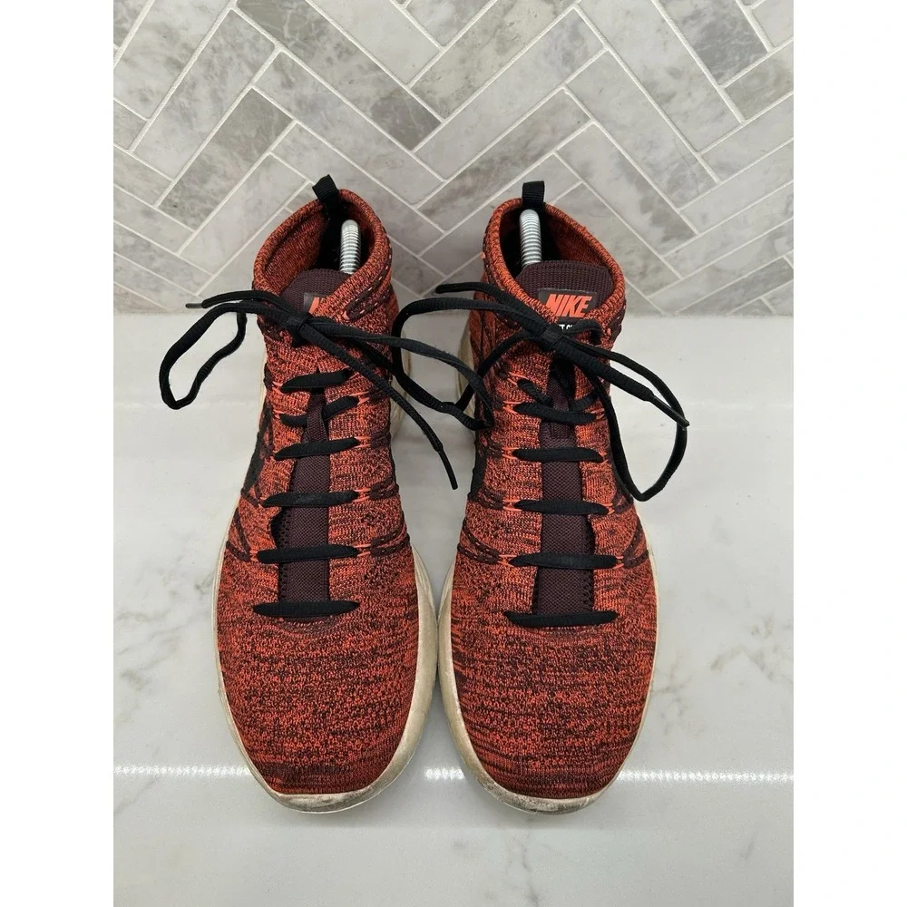 Nike Lunar Flyknit Chukka Red Deep Burgundy Maroon 554969-606‎ Mens Size 10